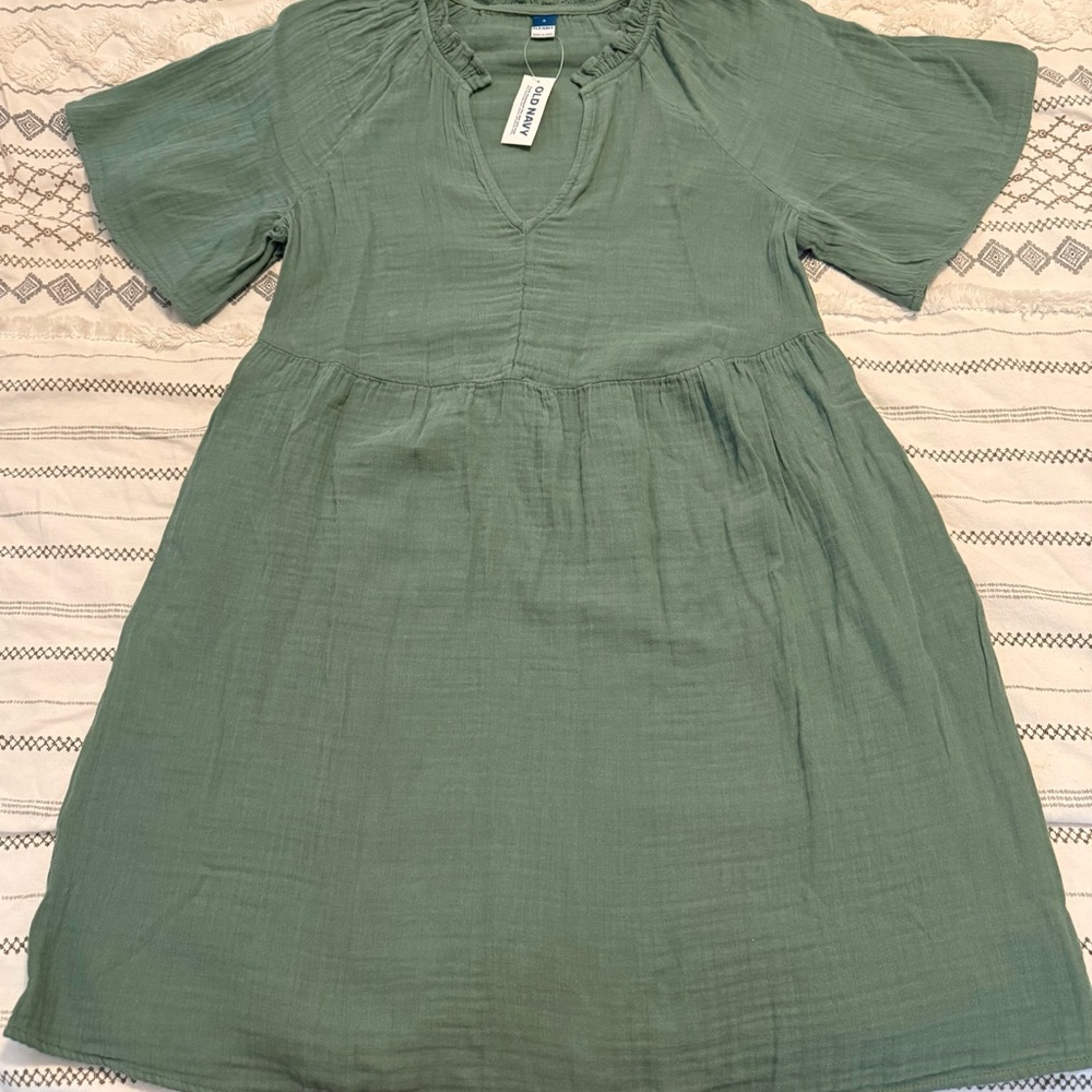 Old Navy Mini Dress Green Short Sleeve